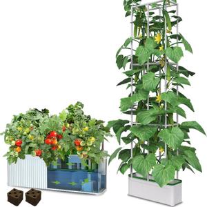 Smart Hydroponic Growing System Kit, Safe and Durable Indoor Gardening System, Suitable for Growing Tomatoes, Melons, Vegetables, Cabbage, Peppers, Herbs, Flowers and Other Plants (7L)