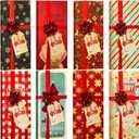 Zhanmai 16 Pcs Christmas Gift Card Holder with Bows and Tags 6.3 x 2.8 x 0.6 Merry Christmas Gift Card Box Money Cash Holder for Present Wrap Mini Favor Boxes for Holiday, Xmas(Vintage)