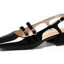 COUTGO WOMENS BLACK MARY JANE HEELS 8
