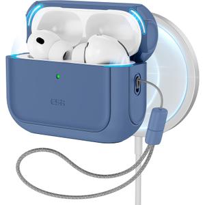 ESR for AirPods Pro 3 Case, Compatible with AirPods Pro 3rd Generation Case (2025), Compatible with MagSafe, Full Drop Protection Cover with Lanyard, Dark Blue