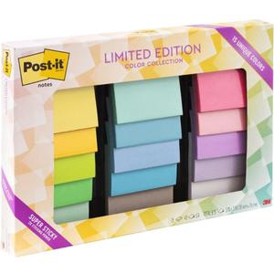 Post-it Super Sticky Notes, Limited Edition Color Collection, 3x3 in, 15 Pads/Pack, 45 Sheets/Pad (7.9" x 11.9")