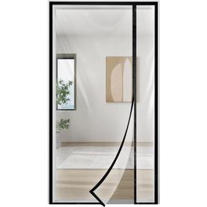 Transparent Thermal Insulated Door Curtain, Reversible Left or Right Side Opening, Screen Door Auto Closer Fits Doors Up to 36" x 82", to Keep Warm in Winter Cool in Summer for Air Conditioner Room