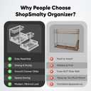 Under Sink Organizer 2-Pack, Metal Under Sink Organizer for Kitchen & Bathroom, Multi-Use Under Sink Storage Rack for Cleaning Supplies and Bathroom Essentials (White)