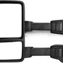 YITAMOTOR Towing Mirror Compatible with 2008-2016 Ford F250 F350 F450 F550 Super Duty, Left Driver Side Mirror Power Heated, Telescoping, Turn Signal Light, Black (Amber)