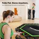 EAST MOUNT 42" Foldable Mini Trampoline for Adults, Quiet Fitness Rebounder with Adjustable Handle, No-Assembly Indoor Exercise Trampoline, 450LBS Capacity