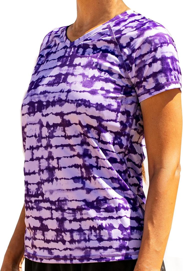 Kanu Surf Women's UPF 50+ Short Sleeved Active Swim Shirt Rashguard & Workout Top (Harmony Purple)
