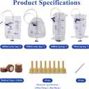 Condom Catheters for Elderly Men Age 80, External Catheter for Men Set Overnight-24Pcs Latex Condoms,750ml & 1000ml Leg Bags for Days, 1500ml & 2000ml Urine Bags for Night, Quick and Easy Drainage (25mm)