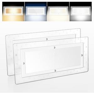 Miady RV Dimmable Lights Interior 1800 LM, 4 Color Temperature Warm Natural Cool White and Blue Ambient Lightting, 12V Volt Led Ceiling Dome Lights for Camper/Car/Trailer/Boat, 2-Pack