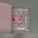 Kids U Shaped Electric Toothbrush with 4 Brush Heads, Sonic Toothbrush Kids with 5 Modes, Cartoon Dinosaur 360-Degree Cleaning IPX7 Waterproof Design (2-6 Age (Pink))