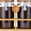 Yangbaga Coffee Container for Ground Coffee,258OZ Storage Containers with Shelf & Scoop,Plastics Airtight Coffee Canisters for Ground Coffee Bean,Food Storage Jars for Kitchen,Nuts,Tea,Sugar