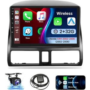 Leadfan 8 Core Car Stereo Radio for Honda CRV 2002 2003 2004 2005 2006 Wireless Apple CarPlay Android Auto, 9" IPS Touch Screen Radio WiFi GPS Navigation/Bluetooth 5.1/Mirror Link/FM/Backup Camera+SWC