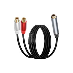 6.35mm RCA Cable,1/4 Inch Female to 2 RCA Female Audio Y Splitter Cable for TVs,Microphones, Amplifiers(1.8M/6FT)