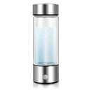 Hydrogen Water Bottle 14oz - Portable Hydrogen Water Ionizer Machine - Hydrogen Water Generator - Hydrogen Rich Water Glass Health Cup for Home Office Travel (1 Pack)