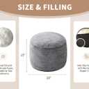 Round Ottoman Foot Rest for Couch 20"x15" Foot Stool Ottoman Pouf with Foam Chunk Filling Small Ottomans Foot Stools Poufs for Living Room Dark Grey Poof Hassocks and Ottomans Soft Foot Rest for Chair