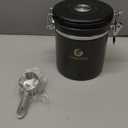 Coffee Gator Stainless Steel Canister - Medium 16oz, Gray Coffee Grounds and Beans Container with Date-Tracker, CO2-Release Valve, and Measuring Scoop - Ideal Coffee Lovers Gifts