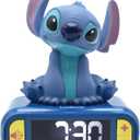 LEXiBOOK, Disney Stitch, Stitch Nightlight Alarm Clock, Sounds and Melodies, LCD Backlit Screen, Luminous, Snooze, Blue, RL800D