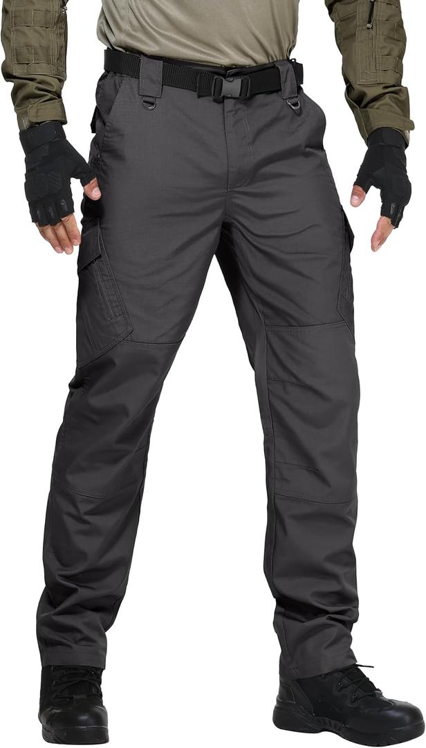 URBEST Men's Ripstop Tactical Pants, Water Resistant Cargo Pants, Outdoor Lightweight Hiking Work Pants, 30w/32L