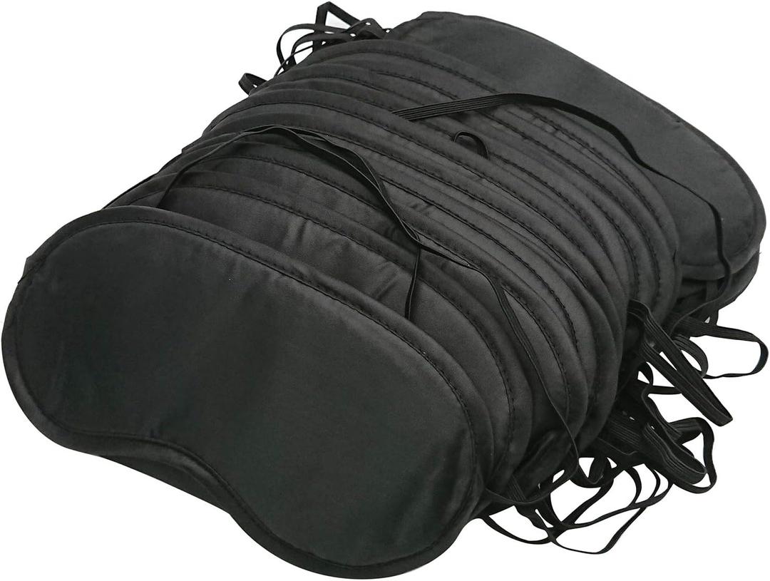 30 Pcs Eye Mask Sleep Blindfold with Nose Pad and Elastic Strap for Travel Sleep, Game Sleeping, Black (1 Count (Pack of 30))