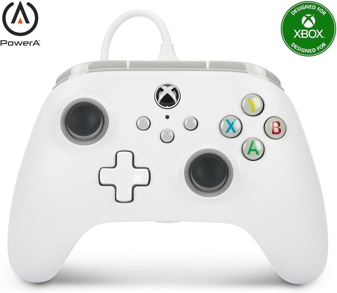 PowerA Controller for Xbox Series X|S - White, Gamepad, Video Game / Gaming Controller, Works with Xbox One XBox Controller, White
