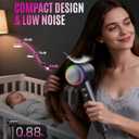 16W RPM High-Speed Hair Dryer for Fast Drying, Quiet Ionic Blow Dryer with Frizz Control & No Heat Damage, Lightweight Travel Hair Dryer with Magnetic Nozzles for Curly & Straight Hair