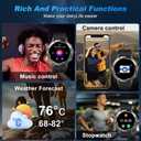 Smart Watch for Men Fitness Tracker: Military Make Answer Call Running Digital Mens Watches Waterproof Smartwatch Android Phone iPhone Samsung Compatible Sleep SpO2 Heart Rate Monitor Step Pedometer
