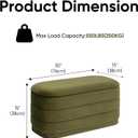 30" Velvet Storage Ottoman Bench with Wooden Tray Lid, Folding Large Upholstered Ottoman Footstool for Living Room, Rectangular Padded Foot Rest for Bedroom Living Room Dorm, Olive Green, 30"D x 15"W x 15"H