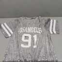 PORRCEY Juniors Short Sleeve Print Sequin Funny Dress Shirts (Grey,XXL)