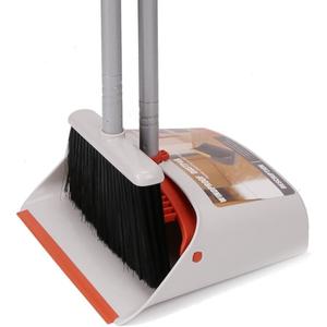 Broom with Dustpan Combo Set,Dust Pan with Long Handle for Kitchen Room Office Lobby Floor Use Upright Standing Dustpan Indoor Broom Set