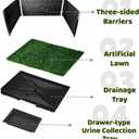 Large Dog Grass Pad with Tray, Reusable Potty Training Pad with Pee Baffle, Indoor & Outdoor 30" 20" Artificial Grass Patch for Small & Medium Dogs