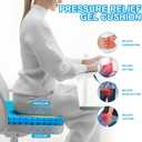 Gel Seat Cushion for Long Sitting - 16.5" x 14.5" x 2.4" (Extra ThickSoft) Gel Cushion for People Over 185 lbs, Pressure Relief Cushion for Office Chair, Egg Cushions for Wheelchair, Gel Pad for Car, Thicken