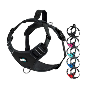 Black Rhino  Dog Strap Harness with 4 x Metal Buckles,for X-Large Sized Dog,K9 Vest,Y-Shape Chest,Adjustable Pet Harness,No-Pull Front Leash Clip (X-Large (Pack of 1), Black)