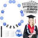 Gosodeny DIY Graduation Leis Colorful Friendship Necklace Graduation Leis Class of 2026 Oversized Bracelet for Women Graduation Party Accessories Decor Supplies (Blue)