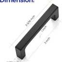 Ravinte 25 Pack Solid 3 Inch Kitchen Square Cabinet Handles Matte Black Pulls Drawer Pulls Kitchen Cabinet Hardware Flat Black Handles