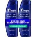 Head & Shoulders Anti-Dandruff Shampoo with 1% Selenium Sulfide, Clinical Strength Intensive Itch Relief Twin Pack, Seborrheic Dermatitis Relief, Itch Relief, 13.5 fl oz Each