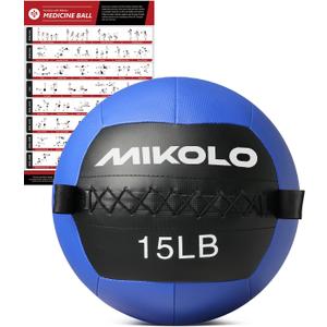 Mikolo Medicine Ball, Wall Ball,Soft Medicine Ball Set,Slam Ball for Core Training, Strength Workouts -Multi-Weight 10lbs 20lbs Exercise Balls for Home Gym, Functional Fitness (15LB)