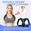 Posture Corrector for Women and Men, Adjustable Back Brace Posture Corrector for Upper & Mid Spine Support, Breathable Back Brace for Improving Neck, Shoulder and Back Posture Pain Relief (Black)