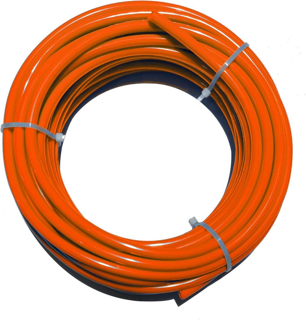 Beduan 8mm x 5mm Orange 39.4ft 12 Meter Pneumatic Tubing Pipe PU Polyurethane Air Compressor Tubing Hose Pipe Line Fluid Transfer