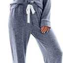 Aamikast Women's Pajama Sets Long Sleeve Button Down Sleepwear Nightwear Soft Pjs Lounge Sets (XXL)