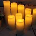 Vinkor Flameless Candles Battery Operated Candles Real Wax Pillar LED Candles with 10-Key Remote and Cycling 24 Hours Timer (Ivory 4" 5" 6" 7" 8" 9")