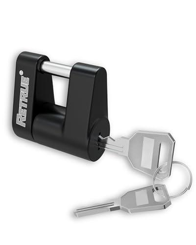 RETRUE Trailer Tongue Coupler Lock, Trailer Hitch Lock,Dia 1/4 Inch, 3/4 Inch Span for Tow Boat RV Truck Car's Coupler, Black