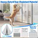 Heavy Duty Magnetic Screen Door Mesh - Hand-Free Door Net Screen with 100 Magnets, Pet & Kid Friendly, PET Fine Mesh Doors Screens Keep Bug & Mosquito Out Fit Sliding Patio French Doors Size 48" x 80"