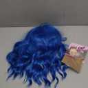 LANICE Blue Wig Short Bob Wigs with Bangs for Women Loose Wavy Hair Shoulder Length Blue Wig Synthetic Colorful Wigs for Cosplay Daily PartyUse(Blue,12inch)