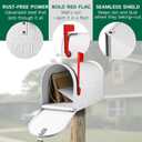 BlissBoard White Mailboxes for Outside Post Mount, Galvanized Steel Metal Mailbox, Standard Size, 20 x 8.7 x 6.7 Inches