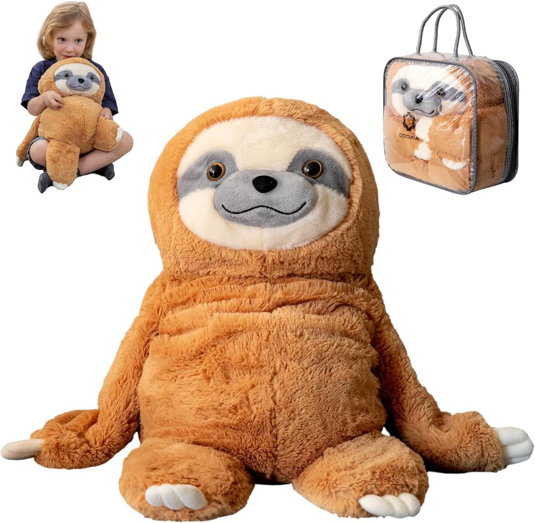 Weighted Stuffed Animal for Anxiety | Calming & Comforting 5 Lbs | Weighted Plush Animal Sloth | Anxiety Stuffed Animals for Adults & Kids | Carrying Bag Included | Machine Washable Weighted Plushie
