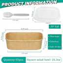 55 Pack 25 oz Disposable Paper Bowls with Lids Meal Prep Containers, 25.3oz 55 Sets