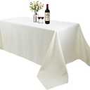 Waysle Rectangle Tablecloth - 90 x 132 Inch - Ivory Rectangular Table Cloth for 6 Foot Table in Washable Polyester - Great for Wedding, Restaurant, Party, Banquet Decoration Pk of 8