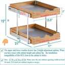 OCG 2 Tier Pull Out Cabinet Organizer (17"W x 21"D), Double Tier Slide out Wood Drawer Shelf, Pull Out Shelves for Base Cabinet Organization in Kitchen, Pantry, Bathroom