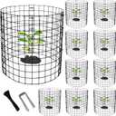 Adnee Pack of 10 Wire Plant Protector from Animals - 12" H X 12" D Metal Mesh Plant Cage Covers - Sturdy Garden Bunny Barricades Chicken Wire Cloche for Plants Shrubs Vegetables Flowers