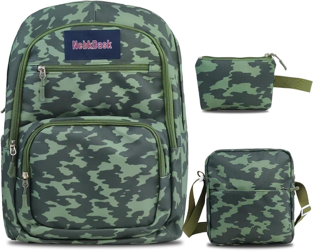 Travel Laptop Backpack for Women & Men, Water Resistant Carry On Backpack Fits 15.6 Inch Laptop, Large Side Pocket for Owala FreeSip Bottles, Personal Item Bag for Travel Work College(Green)