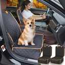 2 Packs Front Seat Car Cover, Waterproof Dog Car Seat Cover, Non-slip & Scratch-Proof, Pet Car Seat Protector with Side Flaps and Storage Pocket, Car Seat Cover for Most Cars, Trucks and SUVs